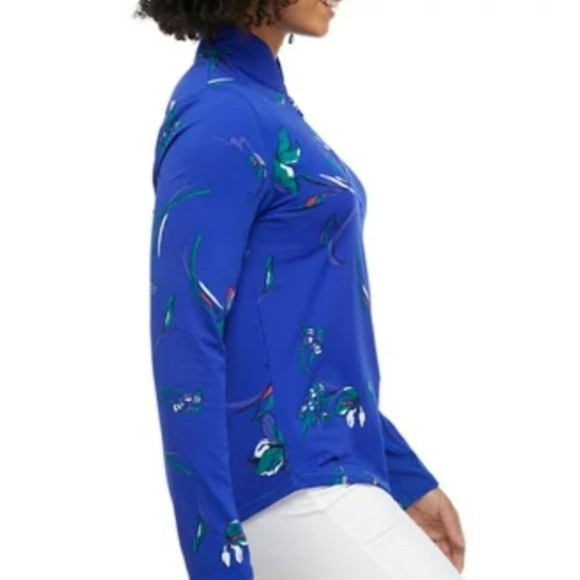 BRIGHT & BOLD PGA Tour Long Sleeve Floral 1/4 Zip Pullover NWTs - Picture 3 of 3